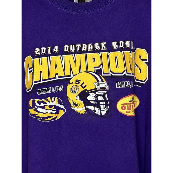 LSU Tigers Louisiana State 2014 Outback Bowl Tampa Men Size XL T-shirt - Picture 2 of 9